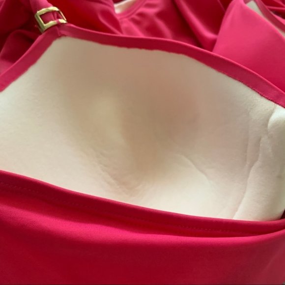 Victorias Secret FOREVER SEXY Ruched One Piece Swimsuit Pink Large Cup size C - Picture 9 of 10